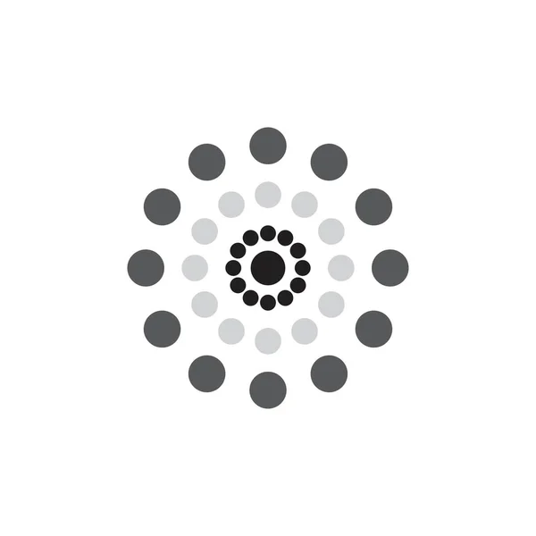 Noktalar Teknoloji Girdap Tasarımı Logo Taşıyıcısı Parlıyor — Stok Vektör