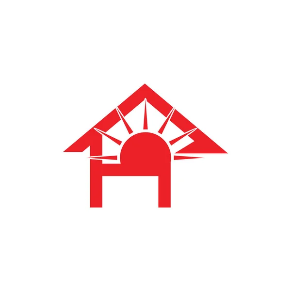 Litera Dom Słońce Geometryczne Logo Wektor — Wektor stockowy