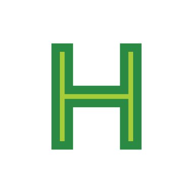 H harfi basit çizgili çizgi kare logo vektörü