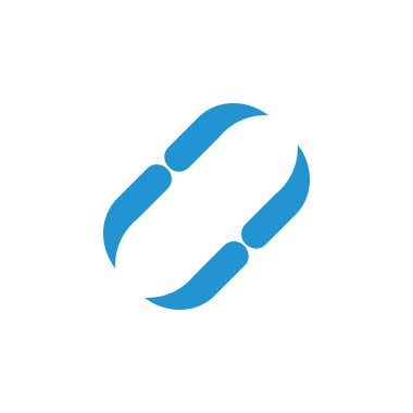 Basit kapsül şekli geometrik logo vektörünü eğriliyor