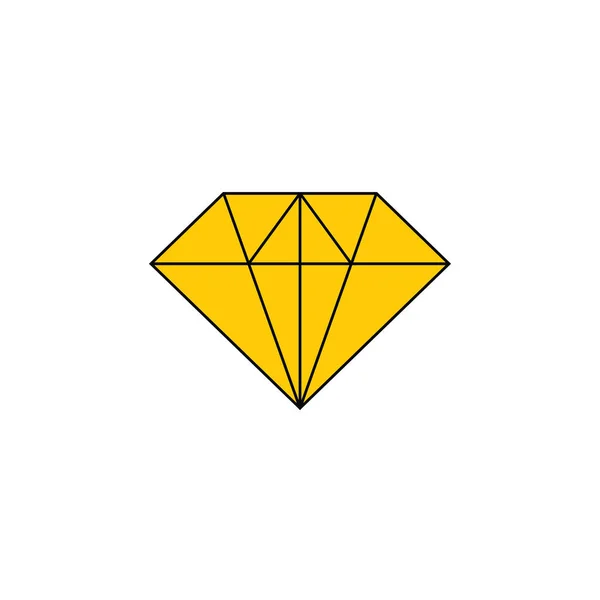 Basit geometrik sarı elmas simge logo vektörü