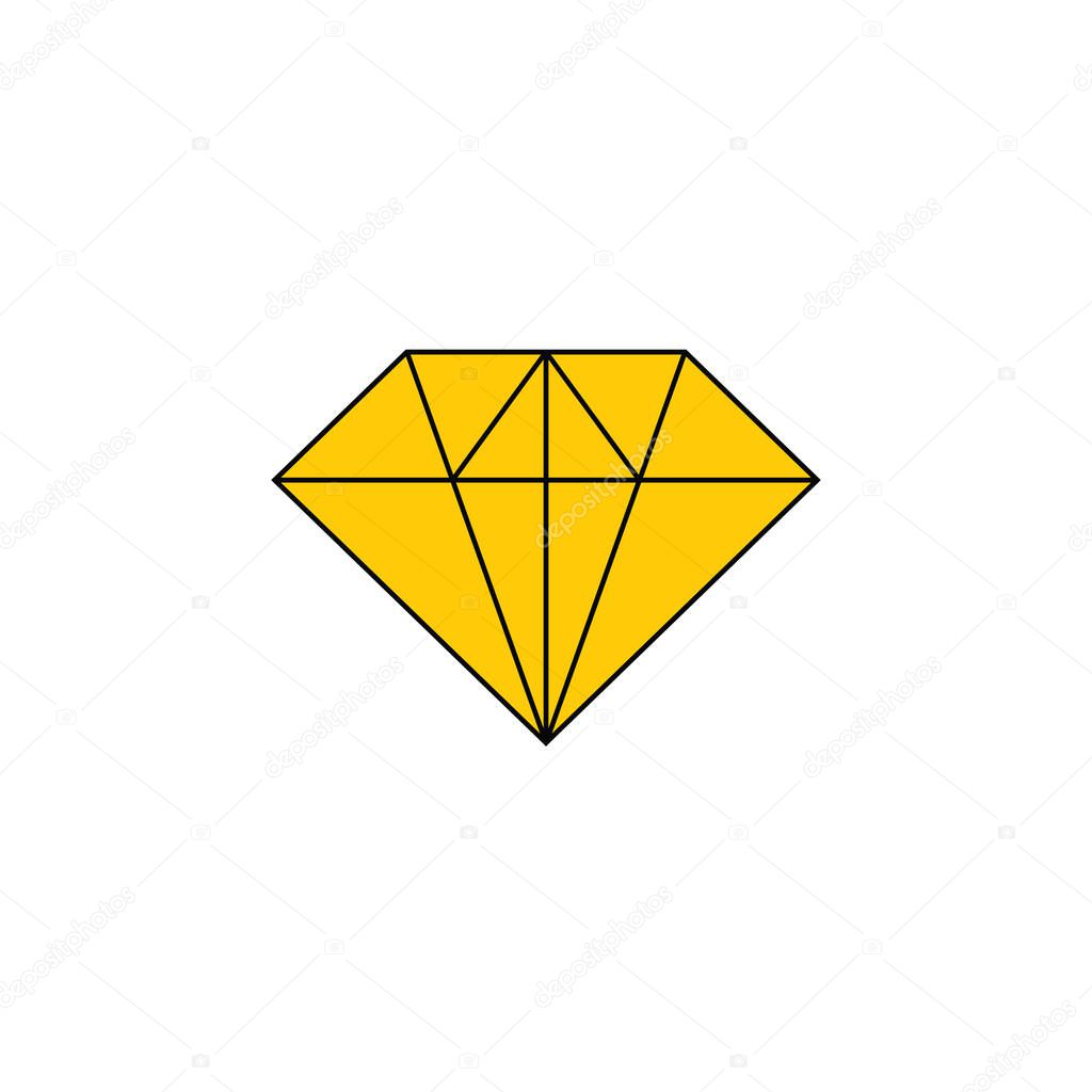 Simple geometric yellow diamond symbol logo vector