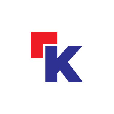ik ok harfi geometrik basit soyut sembol logo vektörü