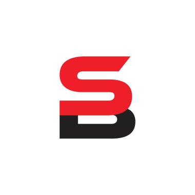 mektup sb basit bağlantılı geometrik logo vektör