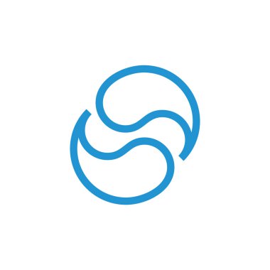 Eğri çizgi çember logo vektörünü döndür