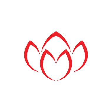 çiçek kırmızı eğrileri basit tasarım logo vektörü