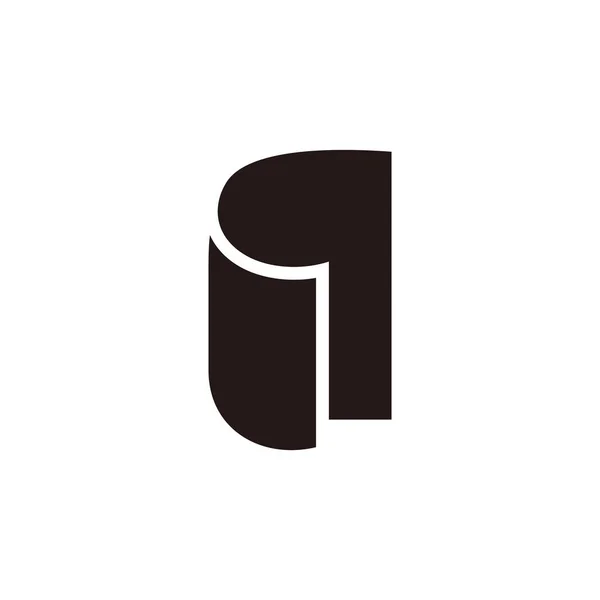Rolo Papel Simples Geométrico Logotipo Vetor — Vetor de Stock