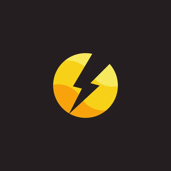 Круг Красочный Градиент Громовой Волны Энергетический Символ Вектор Логотипа — стоковый вектор
