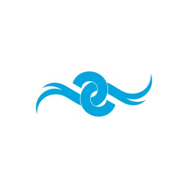 bağlı hareket dalgaları düz eğriler logo vektörü