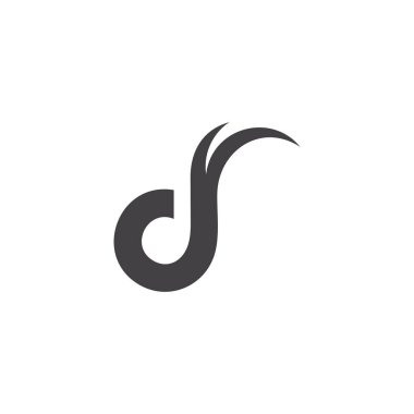 D harfi geometrik düz tasarım logo vektörünü eğriliyor