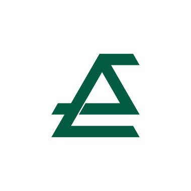 soyut harf es geometrik kesişen çizgi logo vektörü