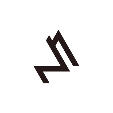 soyut harf na basit ok geometrik çizgi logo vektörü