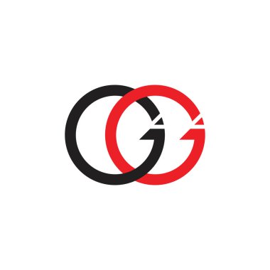 gg çemberi bağlantılı geometrik logo vektörü harfleri