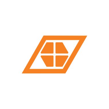 Basit geometrik pencere trapezi logo vektörü