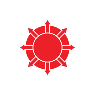 Daire şeklinde yayılmış oklar geometrik logo vektörü