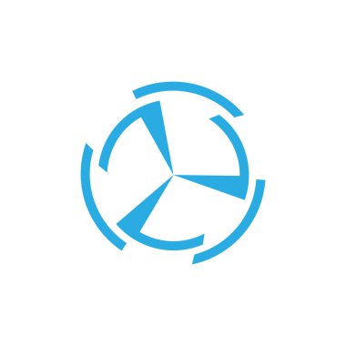 daire basit geometrik türbin ok logo vektör