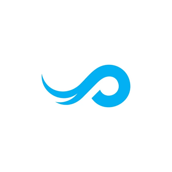Movimiento Geométrico Simple Azul Ondas Del Océano Rotación Logo Vector — Vector de stock