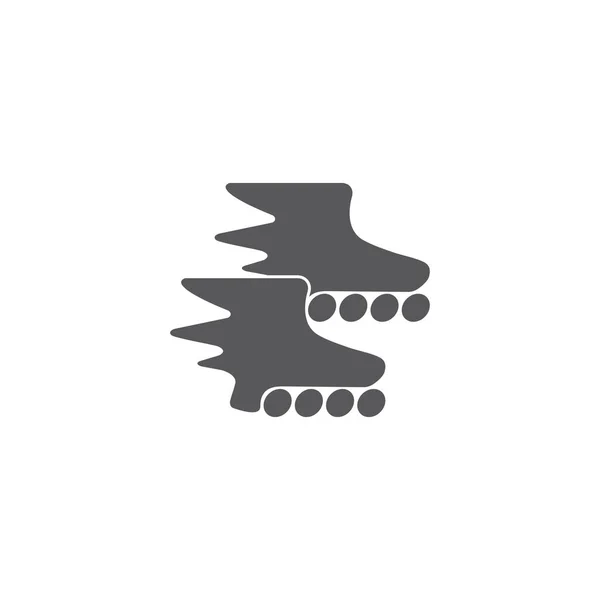 Hızlı Hareket Inline Paten Sembolü Logo Vektörü — Stok Vektör