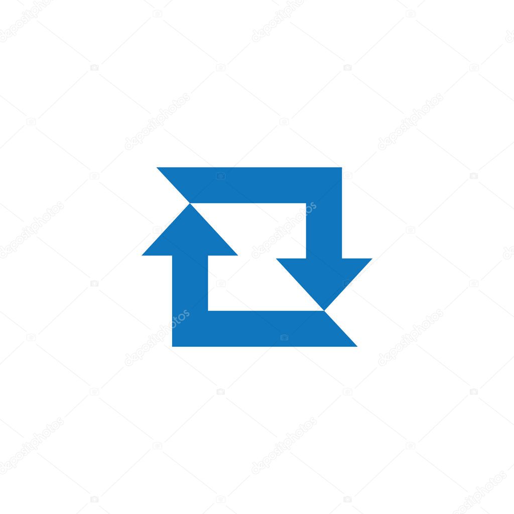 letter r circle geometric arrow square logo vector