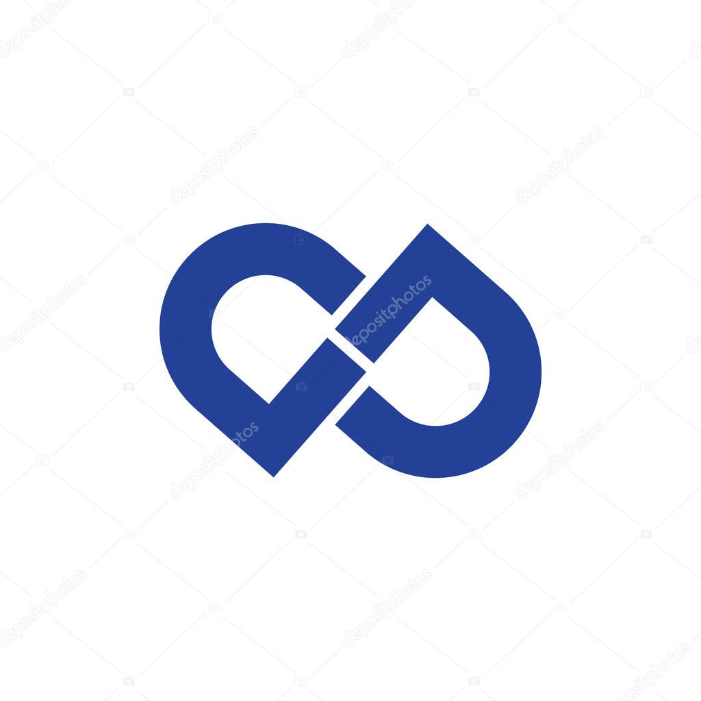 letter dp simple geometric line logo vector