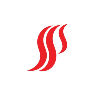 harf sp basit eğriler soyut logo vektörü