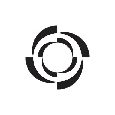 daire döndürmesi basit geometrik logo vektörü