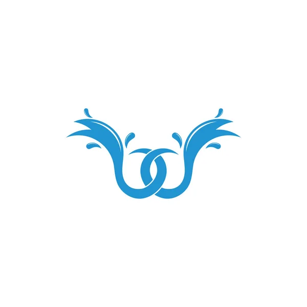 Letter Water Splash Waves Design Logo Vector — Stock Vector