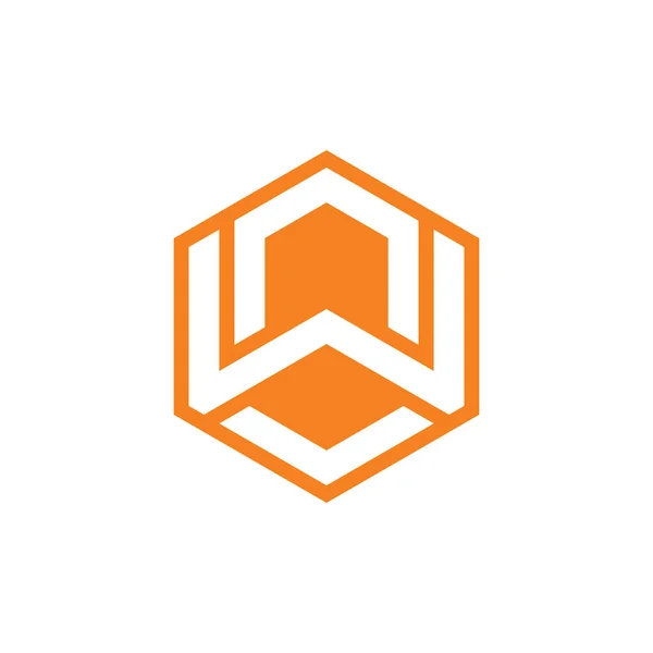 Letras Hexagonal Logotipo Geométrico Vetor — Vetor de Stock