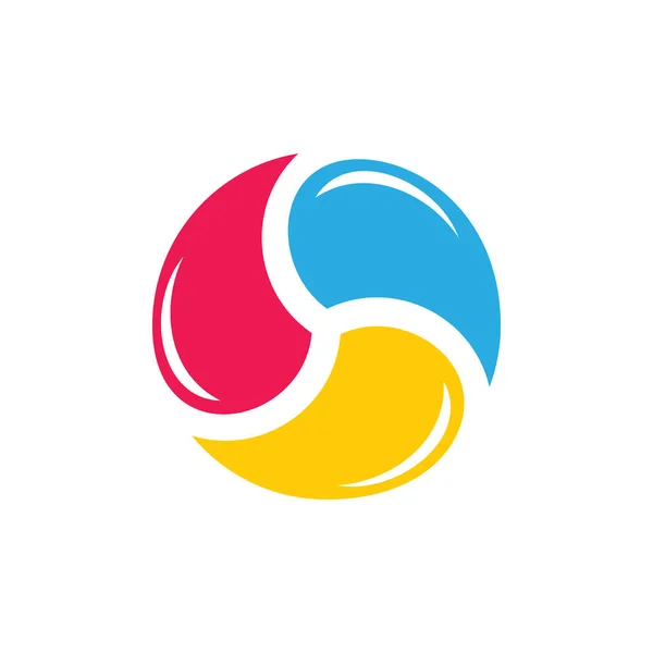 Circle Colorful Water Rotation Geometric Logo Vector — Stock Vector