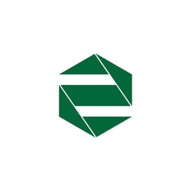 z harfi altıgen geometrik düz origami tasarım logo vektörü