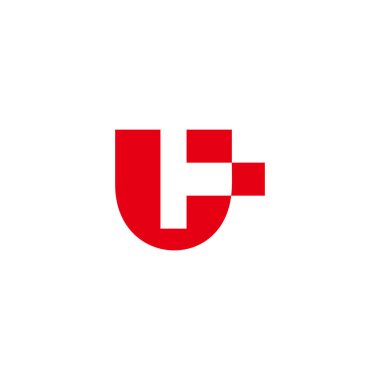 harf ut basit geometrik hareket tasarım logo vektörü