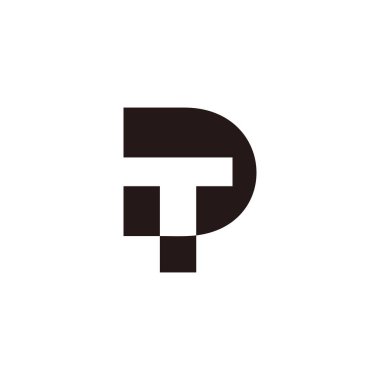 dt harfi basit geometrik tasarım logo vektörü