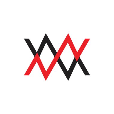 soyut mektup mw basit bağlantılı çizgi renk logo vektör