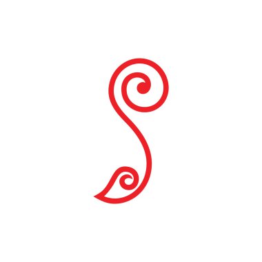 p harfi spiral şekli basit çizgi logo vektörü