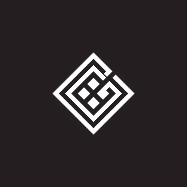 手紙Gc正方形の幾何学的なラインクリアロゴベクトル — ストックベクタ