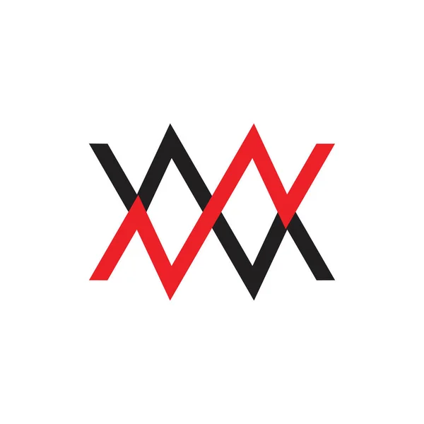 Abstracte Brief Eenvoudige Gekoppelde Lijn Kleur Logo Vector — Stockvector