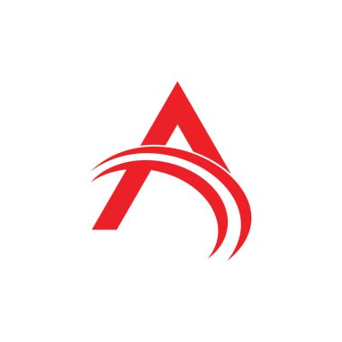 harf bir swoosh tasarım logo vektörü