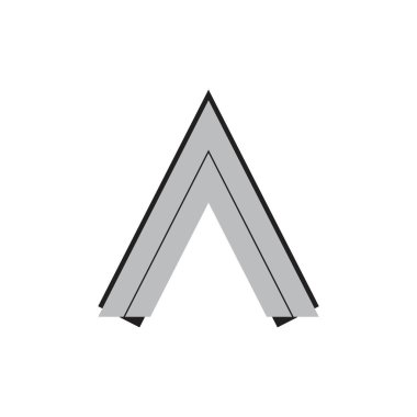 bir ok harfi basit gölge logo vektörü