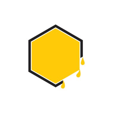 Basit damla bal kovanı altıgen sembol çerçeve vektörü