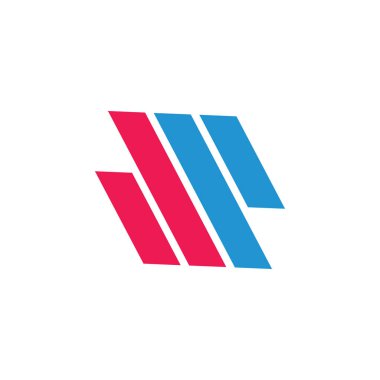 dp çizgili geometrik çizgi logo vektörü harfi