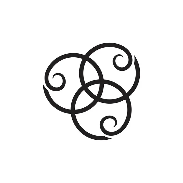 Verknüpfte Kreis Lockige Logo Vektor — Stockvektor
