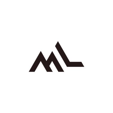 ml harfi basit geometrik çizgi logo vektörü