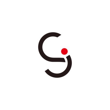 harf cj soyut basit geometrik çizgi sanat şekli logo vektörü
