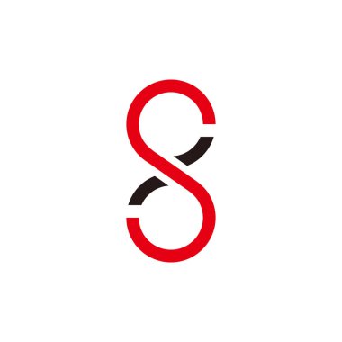 harf s 8 sonsuzluk basit hareket logo vektörü