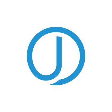 soyut harf ud daire geometrik çizgi logo vektörü