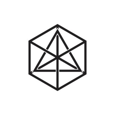 Üçgen altıgen bağlı çizgi logo vektörü