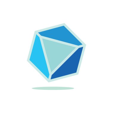 3d gem basit geometrik sembol logo vektör