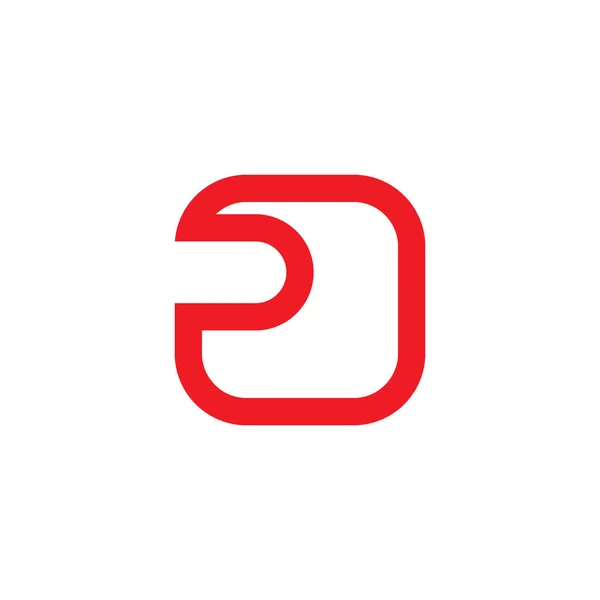 Lettre Simple Ligne Géométrique Carré Logo Vecteur — Image vectorielle