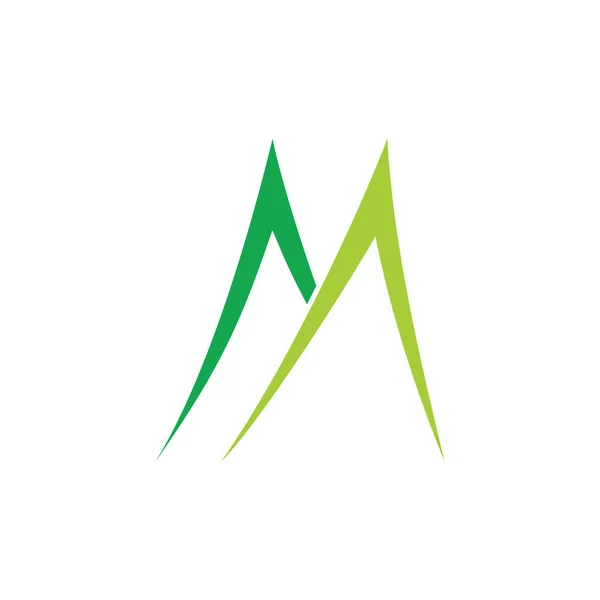 Abstraite Lettre Vert Montagne Symbole Logo Vecteur — Image vectorielle