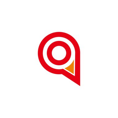 Q harfi geometrik ok basit logo vektörü